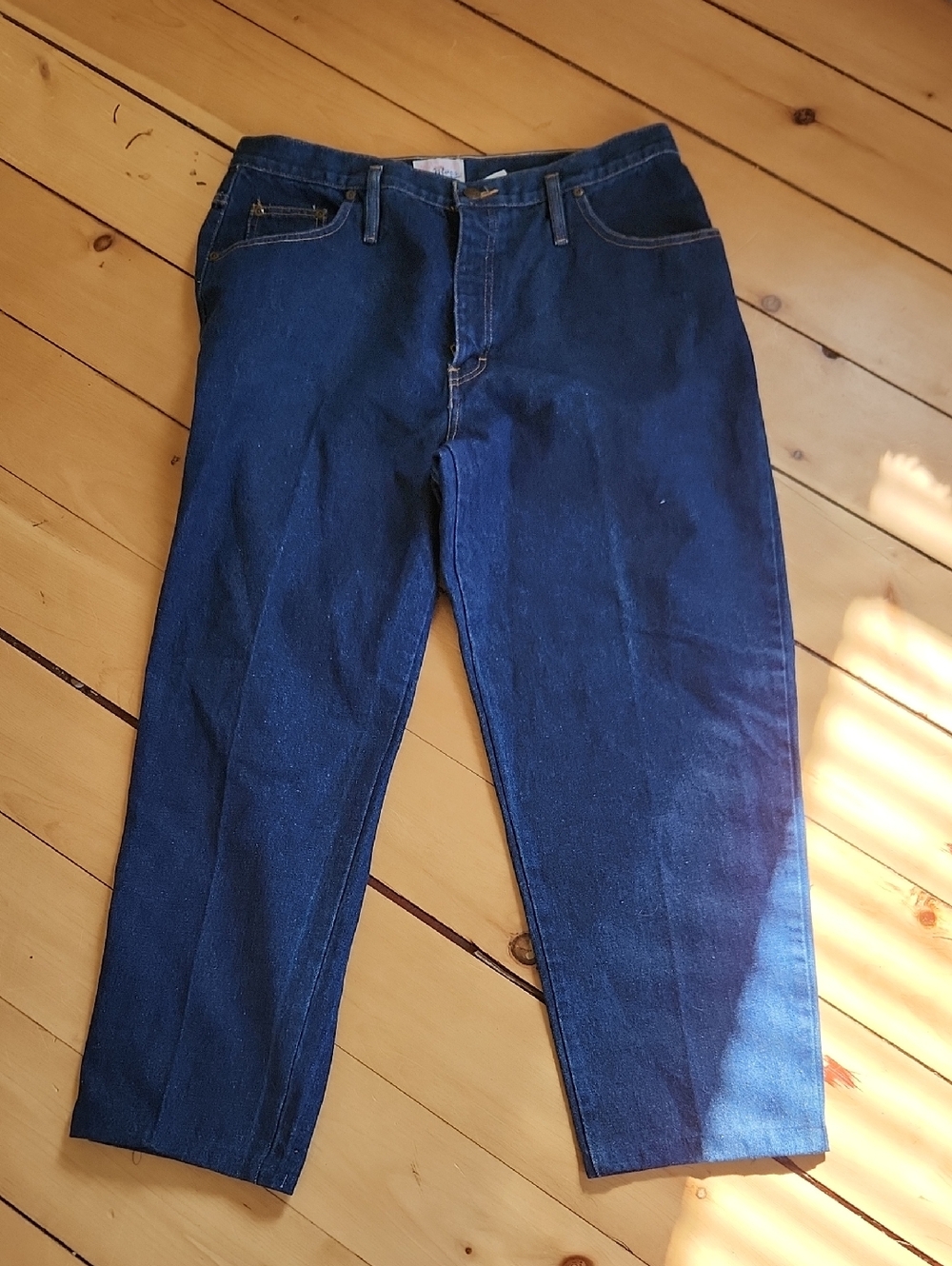 Vintage Men's Straight Fit Jeans in Deep Blue 34x27